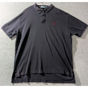 VTG Polo Ralph Lauren Polo Shirt XL Made in Hong Kong Navy Red Logo